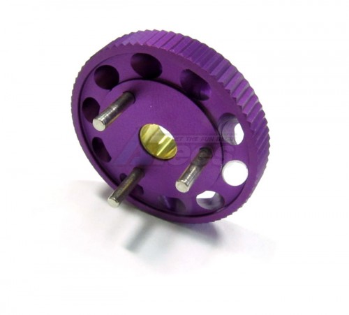 GPM Racing Team Associated Monster GT Aluminum Fly Wheel (3 Posts) Circle Holes In Outer Diameter Purple