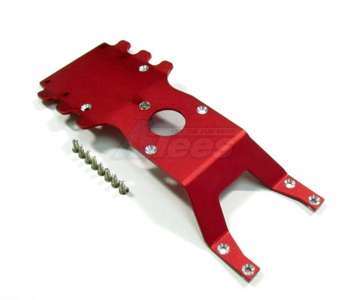 GPM Racing Team Associated Monster GT Aluminum Front Skid Plate With Steering Mount With Screws Set Red