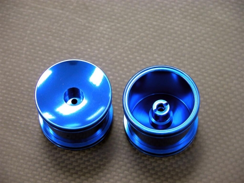 GPM Racing Team Associated RC18T Aluminum Front or Rear Standard Sinkage Dish Surface Rims - 1 Pair Blue