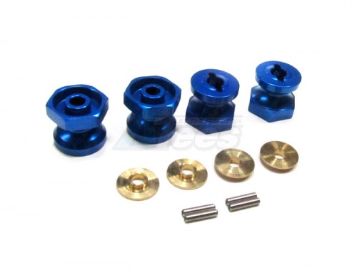 GPM Racing Team Associated RC18MT Aluminum Drive Adaptor With Pins & Washers (0mm Standard) 4 Pieces Set Blue