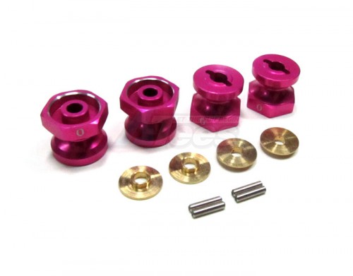 GPM Racing Team Associated RC18T Aluminum Drive Adaptor With Pins & Washers (0mm Standard) 4 Pieces Set Pink