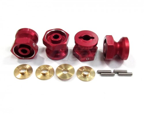 GPM Racing Team Associated RC18T Aluminum Drive Adaptor With Pins & Washers (0mm Standard) 4 Pieces Set Red