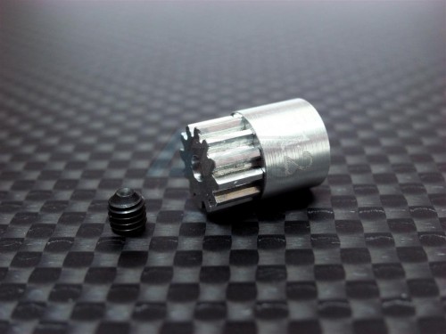 GPM Racing Team Associated RC18B Aluminum Motor Gear (12t) With Screw - 1 Piece Set Silver