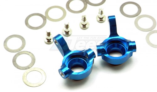 GPM Racing Team Associated RC18T Aluminum Front Knuckle Arm With Screws - 1 Pair Set Blue