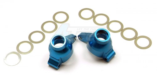 GPM Racing Team Associated RC18T Aluminum Rear Knuckle Arm With Shims 1 Pair Set Blue