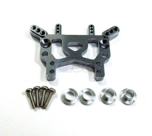 GPM Racing Team Associated RC18T Aluminum Rear Damper Tower With Aluminum Collars & Screws - 1pc Set Gun Metal