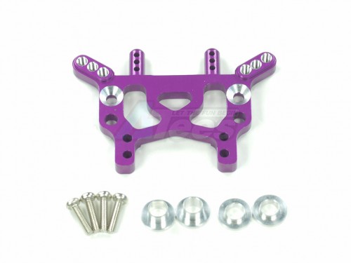 GPM Racing Team Associated RC18T Aluminum Rear Damper Tower With Aluminum Collars & Screws - 1 Piece Set Purple