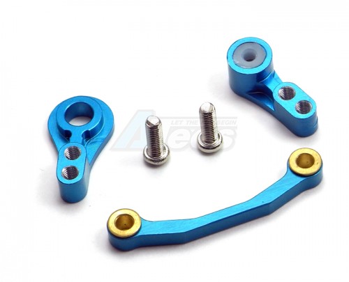 GPM Racing Team Associated RC18 Late Model Aluminum Steering Assembly With Screws & Bronze Collars 3PCS Blue