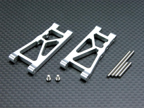 GPM Racing Team Associated RC18T Aluminum Front or Rear Lower Arm With Pins & Screws - 1pr Set Silver