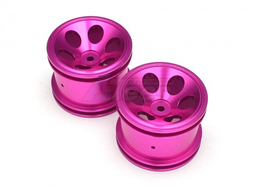 GPM Racing Team Associated RC18T Aluminum Front / Rear Standard 3D Sinkage Oval Pattern Rims (6 Holes) 1 Pair Pink