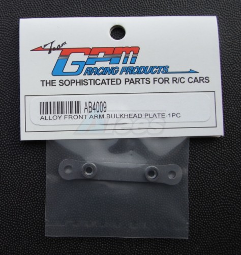GPM Racing Team Associated RC10T4.1 Aluminum Front Arm Bulkhead Plate Gun Metal