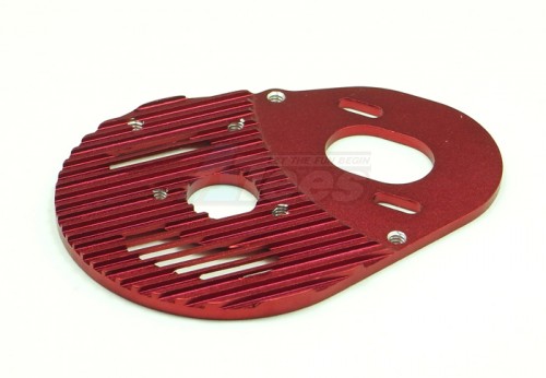 GPM Racing Team Associated RC10T4 Aluminum Motor Plate (Heat Fanning Design) 3mm Thick Red