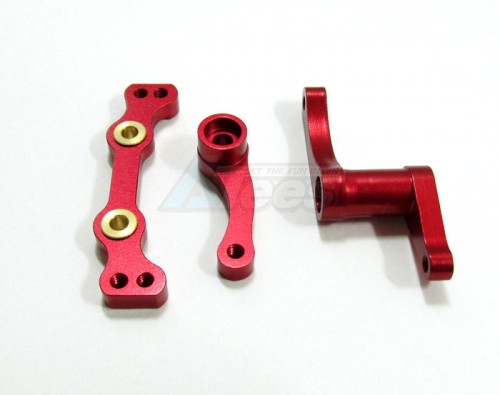 GPM Racing Team Associated RC10T4 Aluminum Bearing Steering Assembly (Exclude Bearing) Set Red