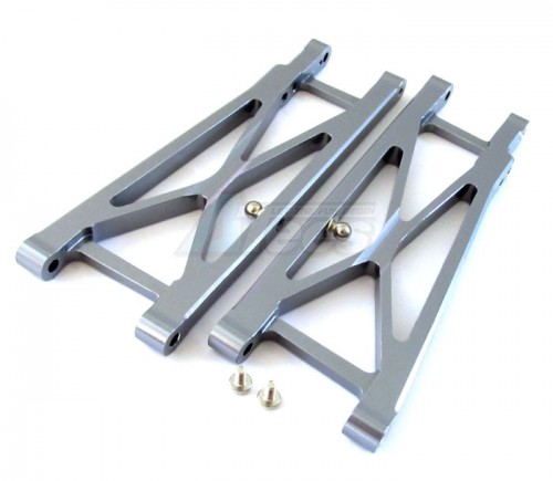 GPM Racing Team Associated RC10T4 Aluminum Rear Lower Arm With Ball Screws - 1 Pair Gun Metal