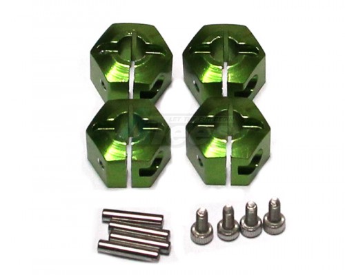 GPM Racing Axial SCX10 Aluminum Hex Adapter (12mmx9mm) - 4pcs Set For Axial Exo SCX10 Wraith Green