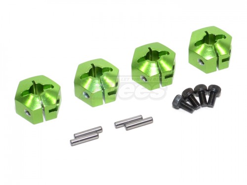 GPM Racing Axial EXO Aluminum Hex Adapter (14mmx7mm) – 4 Pcs Set Green