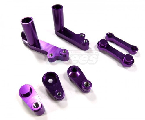 GPM Racing HPI Baja 5B RTR/5B SS/5T Aluminum Steering Assembly - 1 Set (Baja 5B/5B SS/5T) Purple