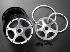 GPM Racing HPI Baja 5B RTR/5B SS/5T Nylon Front Rims Frame With Aluminum 5 Star Beadlock - 1 Pair Set (suitable For Original Tires) (baja 5b/5b SS) Blue