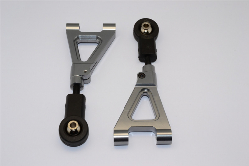 GPM Racing HPI Baja 5B RTR/5B SS/5T Aluminum Rear Upper Arm With Nylon Black Ball Ends - 1pr Set (baja 5b/5b Ss/5t) Gun Metal