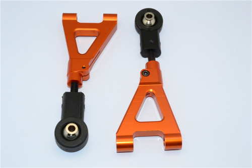 GPM Racing HPI Baja 5B RTR/5B SS/5T Aluminum Rear Upper Arm With Nylon Black Ball Ends - 1pr Set (baja 5b/5b Ss/5t) Orange