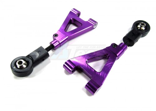 GPM Racing HPI Baja 5SC RTR/5SC SS Aluminum Rear Upper Arm With Nylon Black Ball Ends - 1 Pair Set (baja 5b/5b SS/5t) Purple