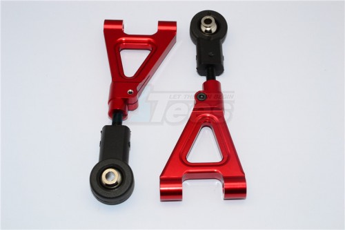 GPM Racing HPI Baja 5B RTR/5B SS/5T Aluminum Rear Upper Arm With Nylon Black Ball Ends - 1pr Set (baja 5b/5b Ss/5t) Red