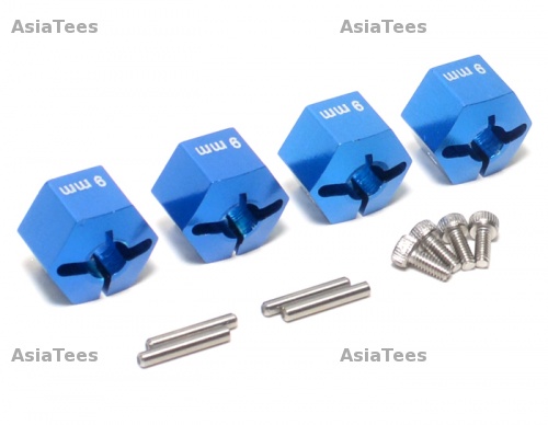 GPM Racing HPI Bullet 3.0 Aluminum Hex Adapter 12mm Diameter With 9mm Thickness-4pcs Set Blue