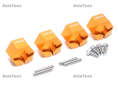 GPM Racing HPI Bullet 3.0 Aluminum Hex Adapter 12mm Diameter With 9mm Thickness-4pcs Set Gold