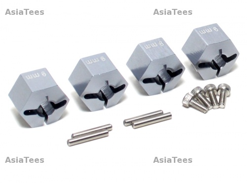 GPM Racing HPI Bullet 3.0 Aluminum Hex Adapter 12mm Diameter With 9mm Thickness-4pcs Set Gun Metal