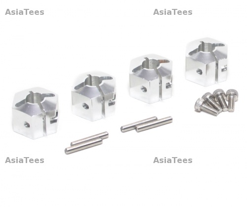 GPM Racing HPI Bullet 3.0 Aluminum Hex Adapter 12mm Diameter With 9mm Thickness-4pcs Set Silver