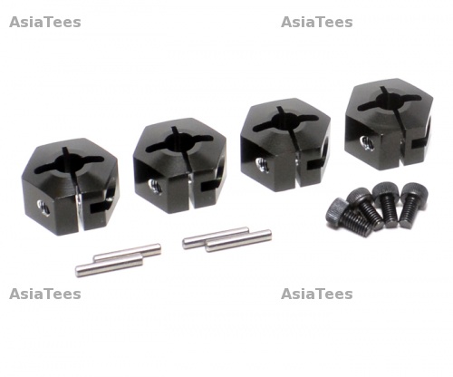 GPM Racing HPI Bullet 3.0 Aluminum Hex Adapter 14mm Diameter With 9mm Thickness-4pcs Set Black
