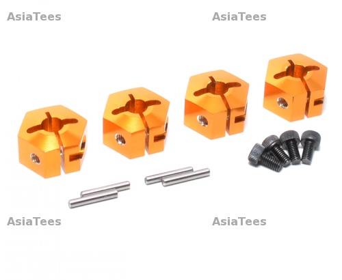 GPM Racing HPI Bullet 3.0 Aluminum Hex Adapter 14mm Diameter With 9mm Thickness-4pcs Set Gold