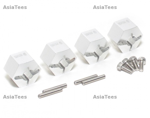 GPM Racing HPI Bullet 3.0 Aluminum Hex Adapter 14mm Diameter With 9mm Thickness-4pcs Set Silver