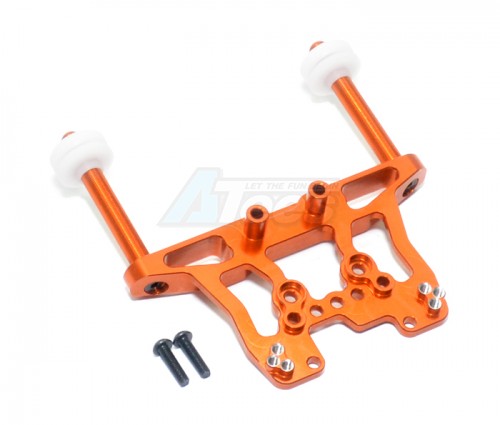 GPM Racing HPI Bullet MT 3.0 Aluminum Front/Rear Damper Mount With Body Posts – 1 Set Orange