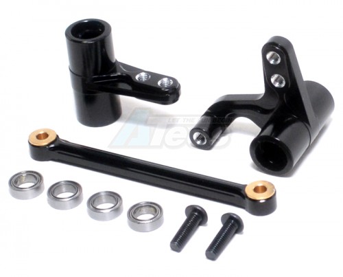 GPM Racing HPI Bullet MT 3.0 Aluminum Steering Assembly With Bearings - 3pcs Set Black