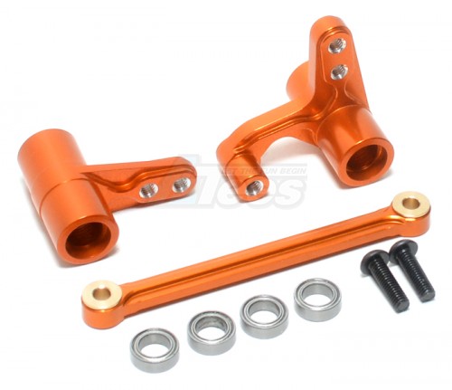 GPM Racing HPI Bullet MT 3.0 Aluminum Steering Assembly With Bearings - 3pcs Set Orange