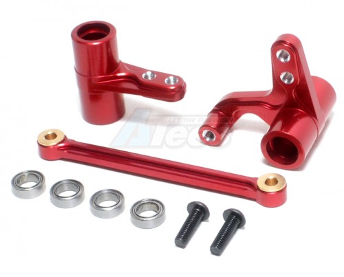 GPM Racing HPI Bullet MT 3.0 Aluminum Steering Assembly With Bearings - 3pcs Set Red