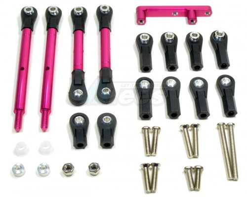 GPM Racing Tamiya CC01 Aluminum Rear Adjustable Suspension Links 4 Pieces Set Pink