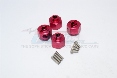 GPM Racing HPI Crawler King Aluminium Hex Adapter (12X8MM) - 4Pcs Set Red