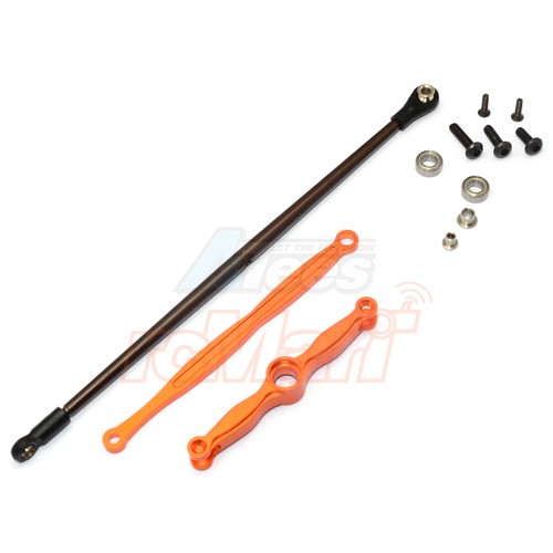 GPM Racing HPI Crawler King Aluminum Suspension Rod & Spring Steel Thread Shaft - 3Pcs Set Orange