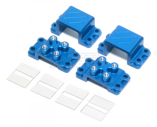 GPM Racing Tamiya CR01 Aluminum Front Or Rear Gear Box Mount - 4pcs Set Blue