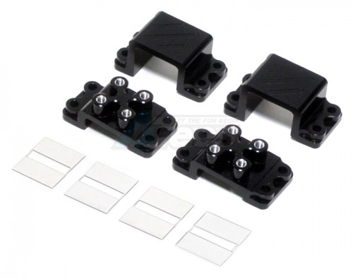 GPM Racing Tamiya CR01 Aluminum Front/rear Gear Box Mount - 4pcs Set Black