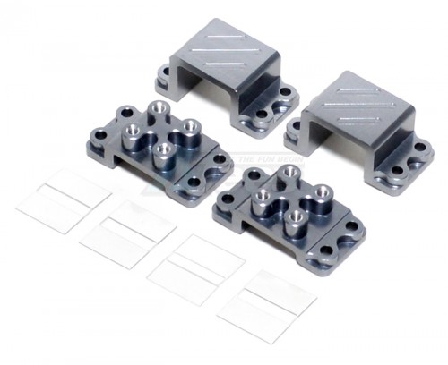GPM Racing Tamiya CR01 Aluminum Front/rear Gear Box Mount - 4pcs Set Gun Metal