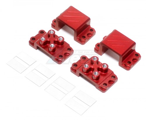 GPM Racing Tamiya CR01 Aluminum Front/rear Gear Box Mount - 4pcs Set Red