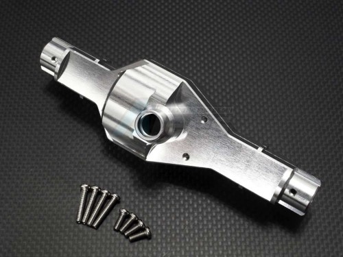 GPM Racing Tamiya CR01 Aluminum Front / Rear Axle Case - 2 Pieces Set Silver