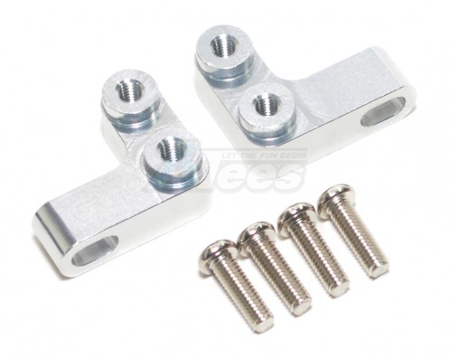 GPM Racing Tamiya CR01 Aluminum Servo Post - 2 Pieces Set Silver