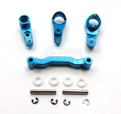 GPM Racing HPI Cup Racer Aluminum Steering Assembly - 1set Blue