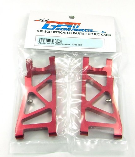 GPM Racing Tamiya DB-01 Aluminum Rear Lower Arm With Kingpin Screws-1 Pair Set Red