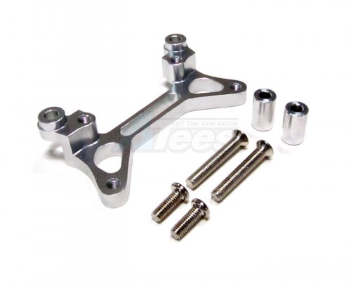 GPM Racing Tamiya DF-02 Aluminum Front Shock Tower With Aluminum Collars & Screws - 1 Piece Set Silver
