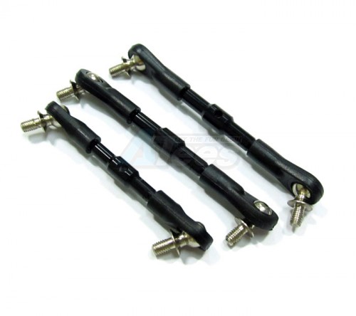 GPM Racing Tamiya DF-02 Aluminum Completed Tie Rod With 5.8mm Balls - 3pcs Set Black